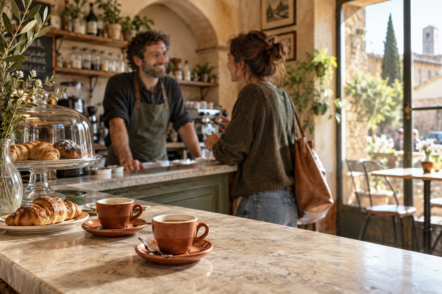 Un momento di incontro in un’accogliente caffetteria italiana